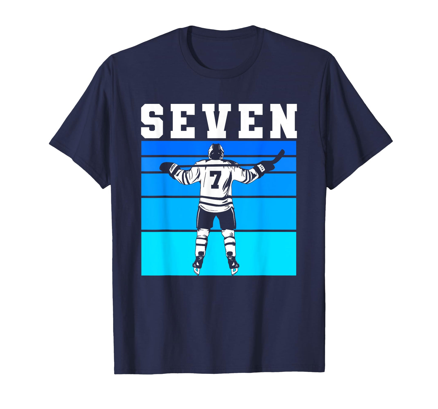 Hockey Boy 7th Birthday Seven Ice Hockey Birthday Party T-Shirt