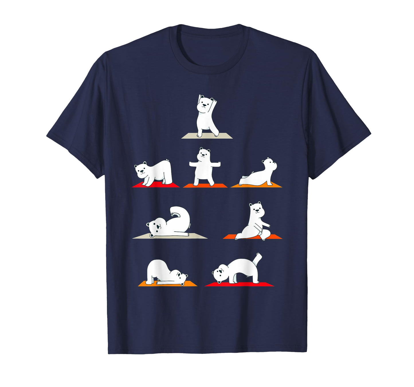 Polar Bear Yoga Poses Streching Polar Bears Meditation T-Shirt