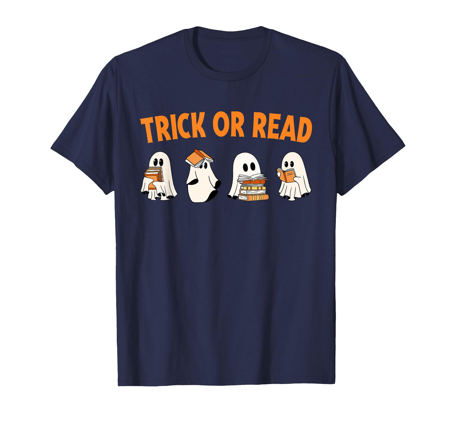 Trick or Read Halloween Ghost Reading Book Lover Halloween T-Shirt