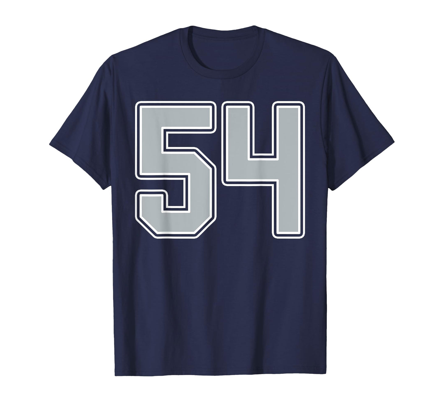 Silver Black White Number 54 Jersey Player Uniform #54 T-Shirt