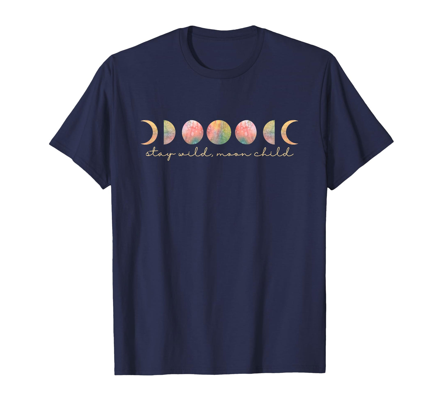 Stay Wild Moon Child Lunar Phases Boho Astrology Pastel Goth T-Shirt