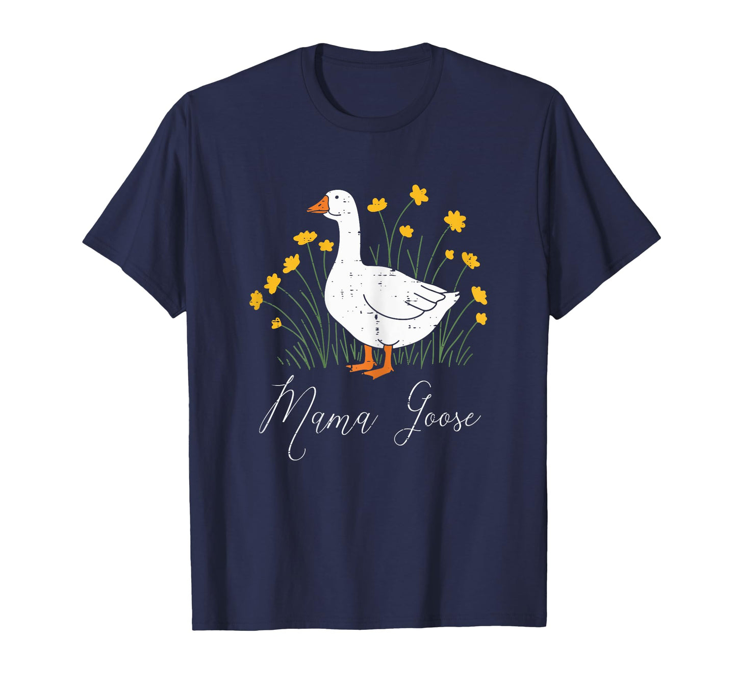 Mama Goose Yellow Flowers Cute Mom Mommy Mothers Day Women T-Shirt