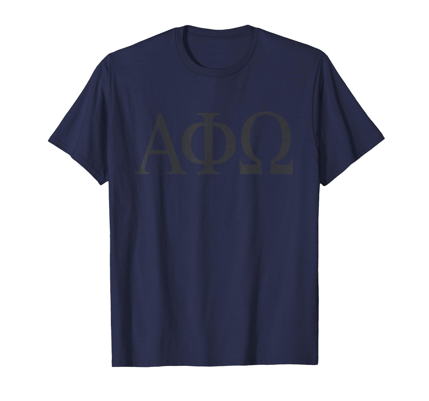 Licensed Alpha Phi Omega Black Tonal Lettered T-Shirt