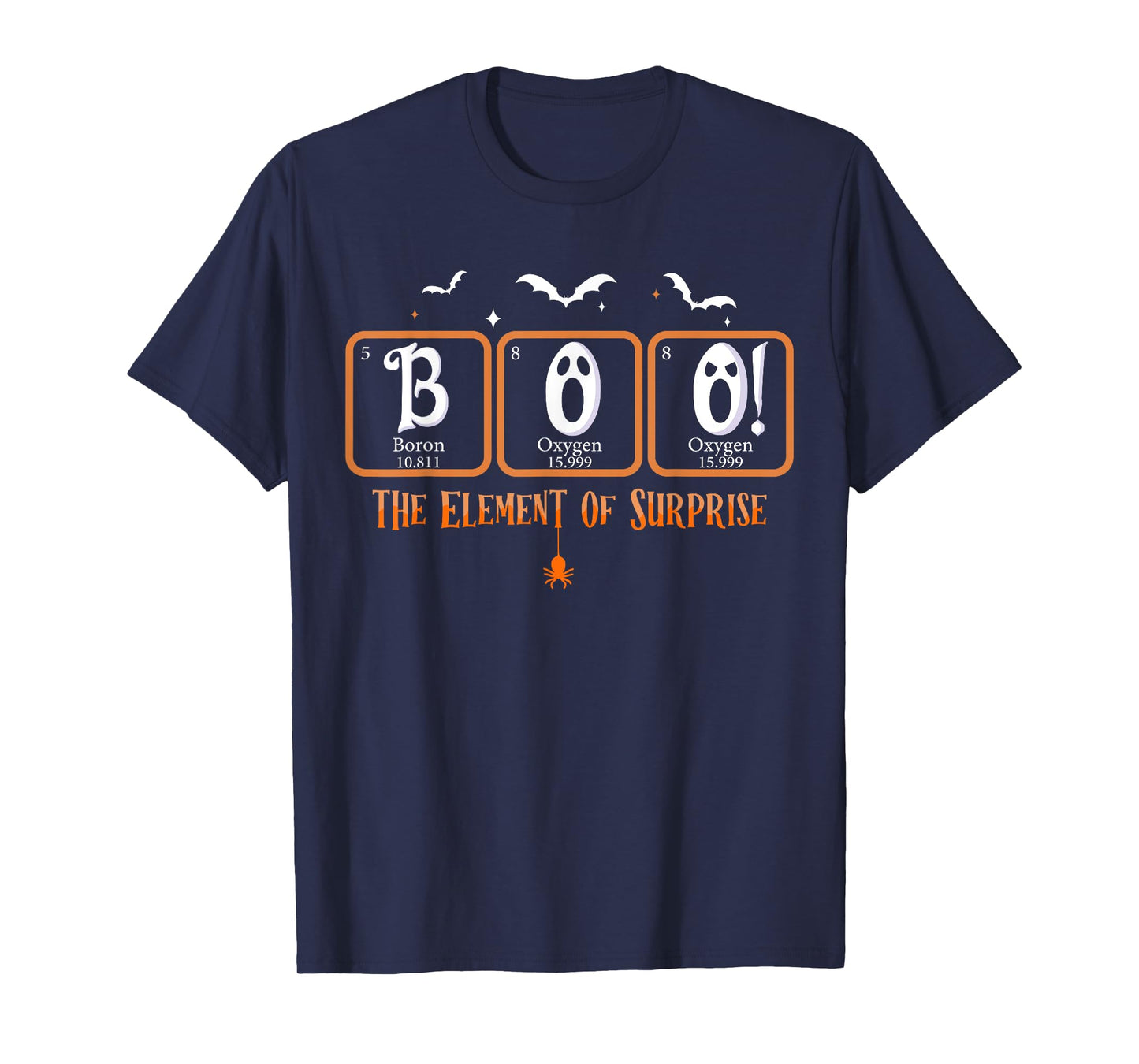 Cute Chemistry Boo The Element Of Surprise Chemist Halloween T-Shirt