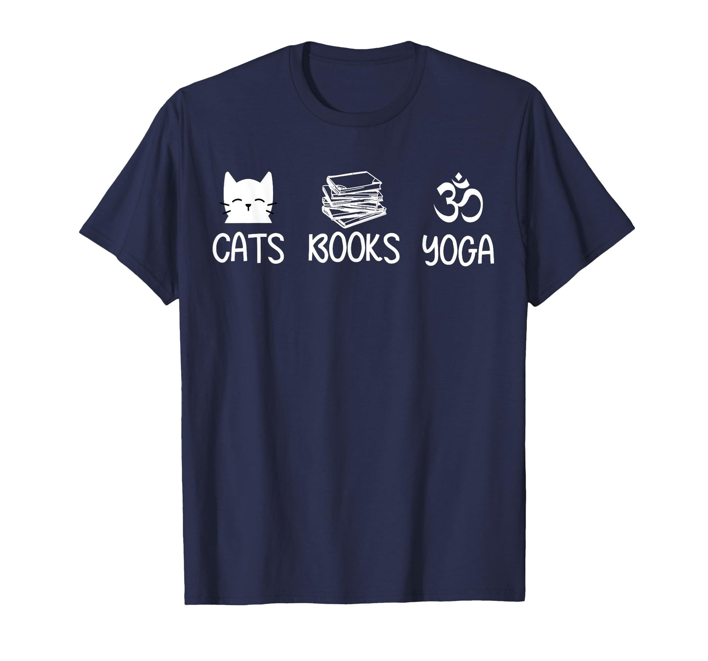 Cats Books Yoga Lover T Shirt Cat Reading Meditation Namaste Men Women Kids T-Shirt