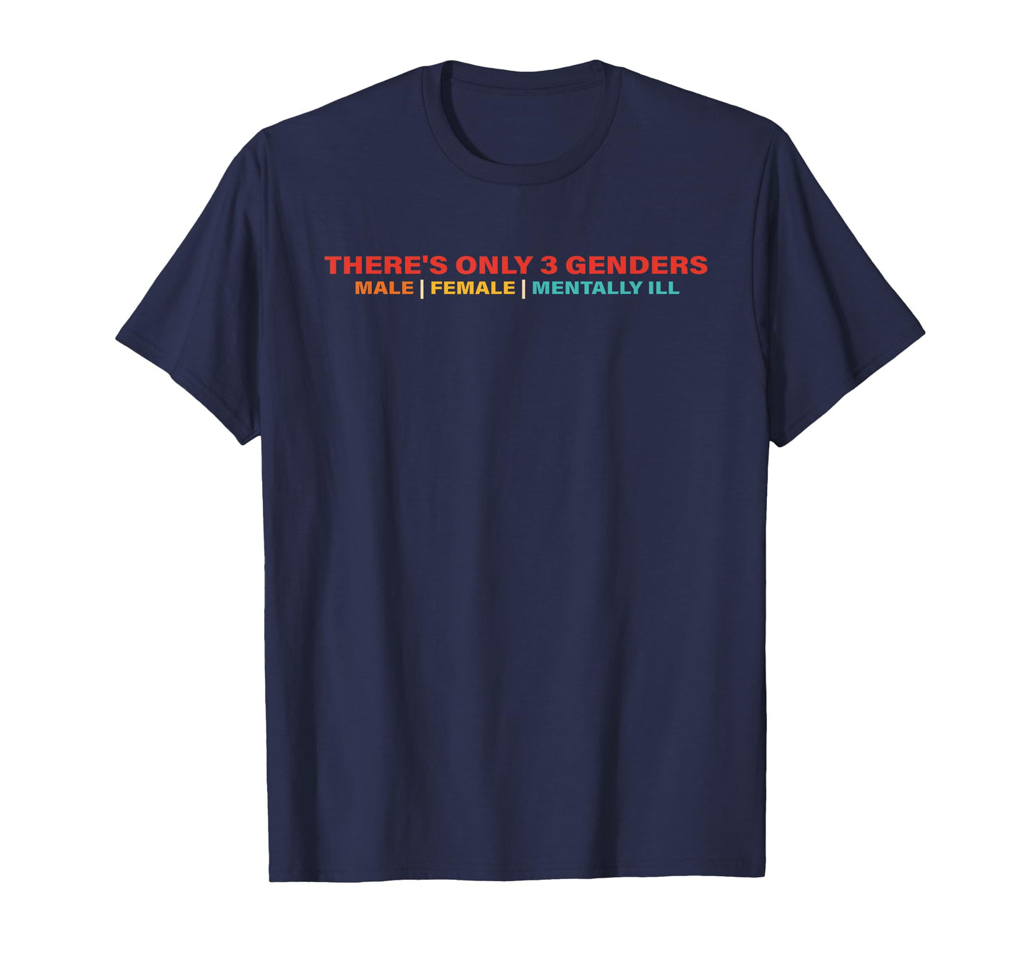 There's Only 3 Genders Male Female Mentally Ill T-Shirt