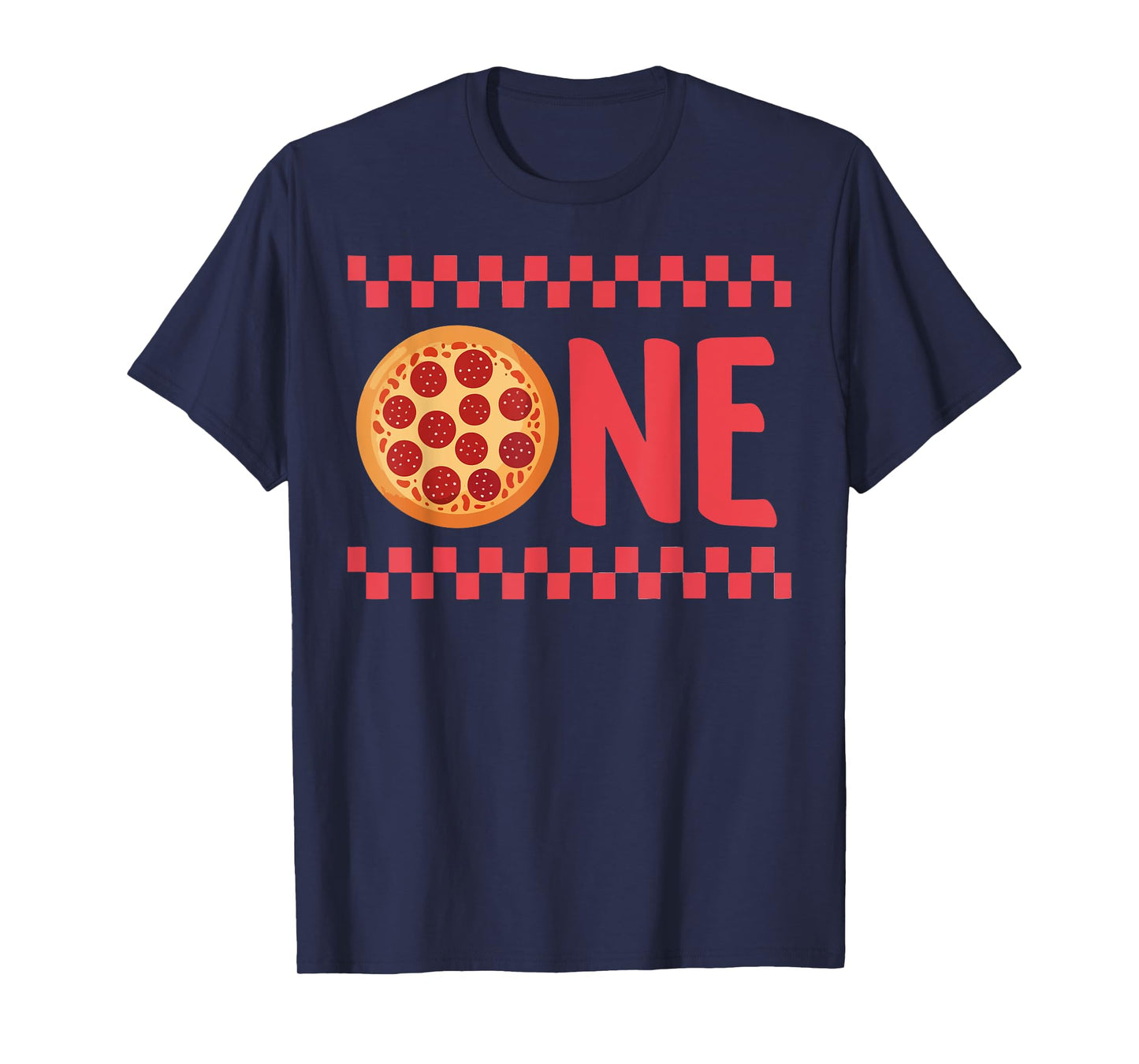 One 1st Birthday Family 1st Pizza Checkered Family Matching T-Shirt