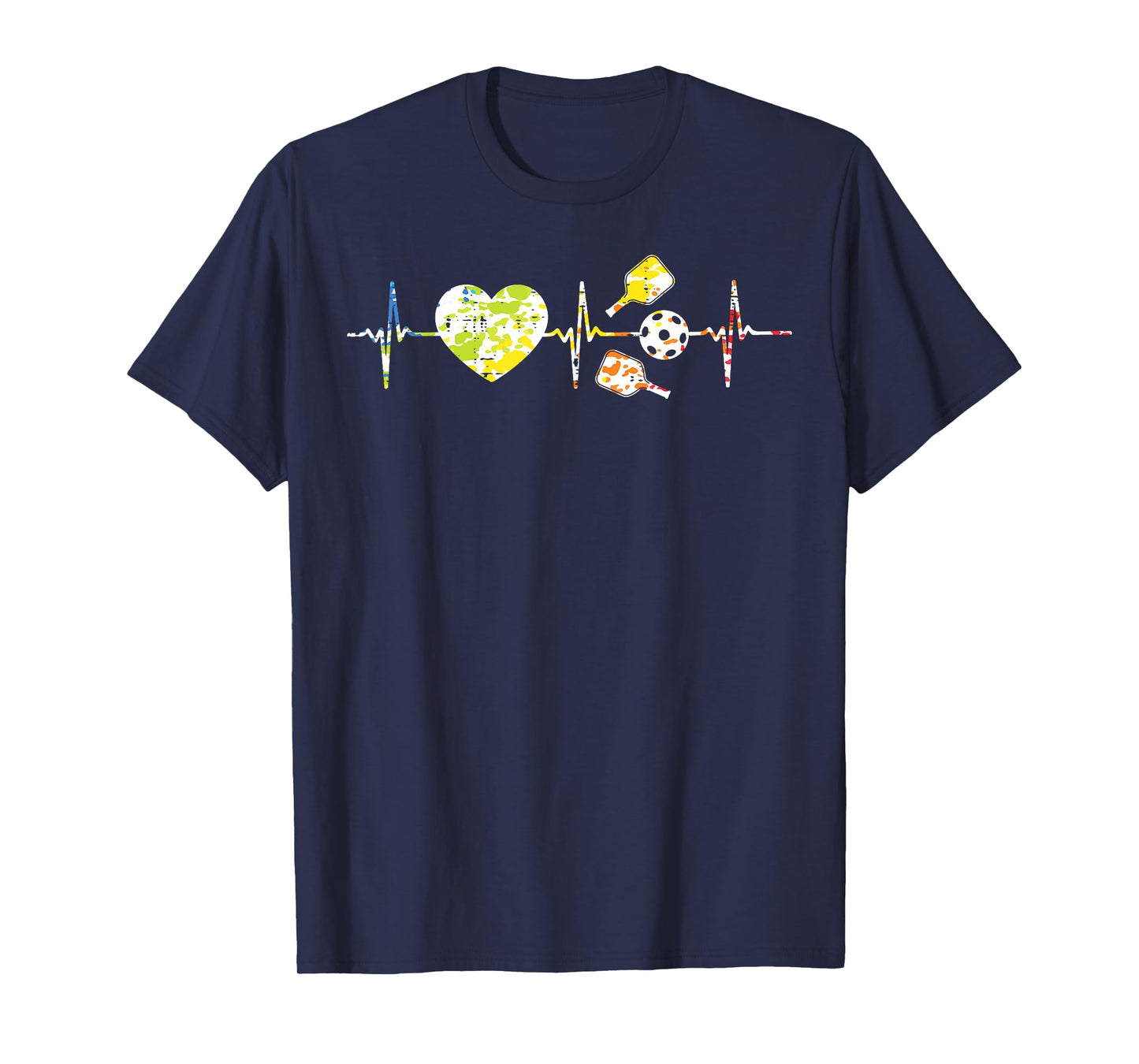 Pickleball Heartbeat Heart Love Pickle Ball Men Women Kids T-Shirt