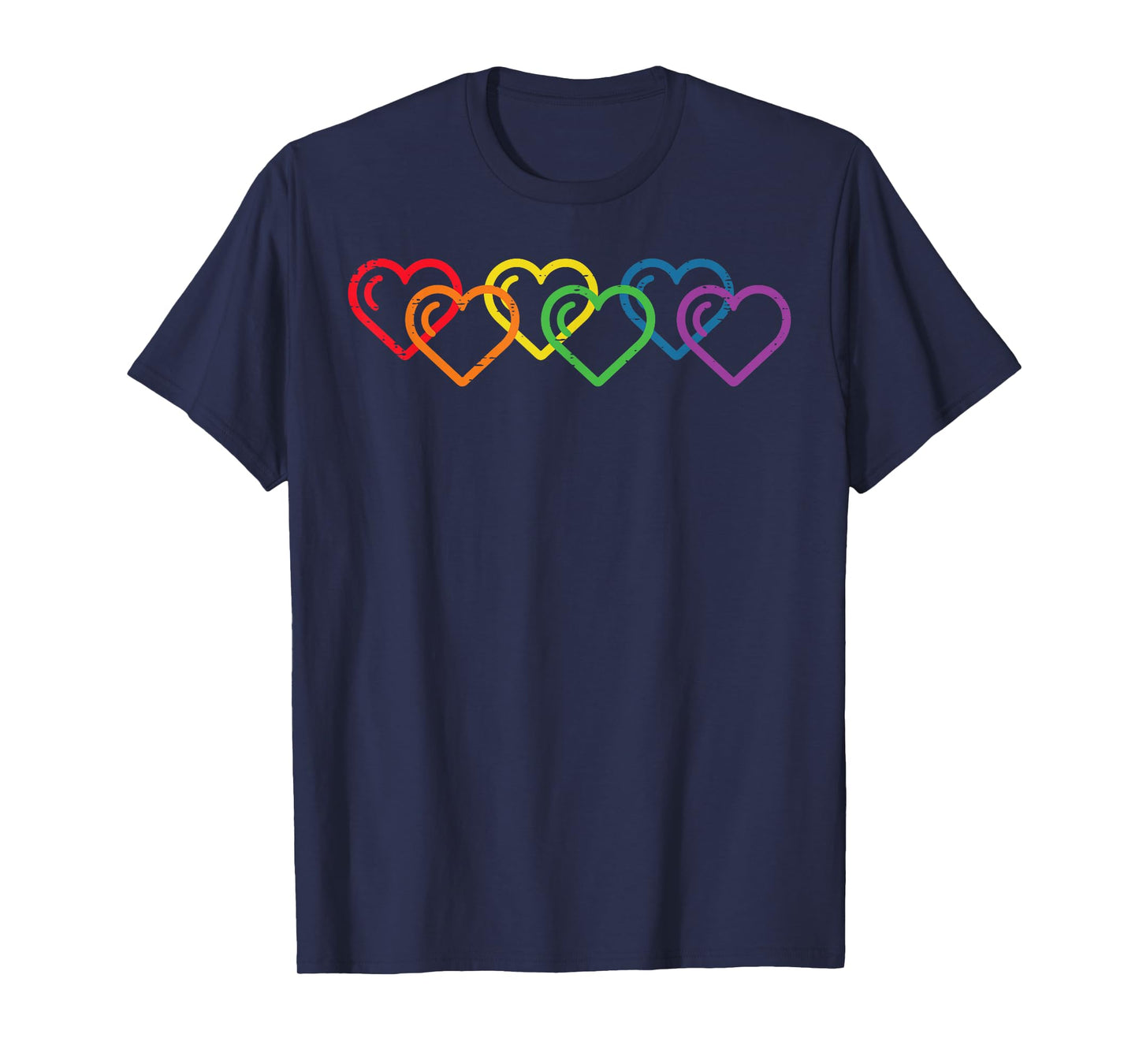 Gay Pride Month Hearts LGBTQ Ally Rainbow Men Women T-Shirt