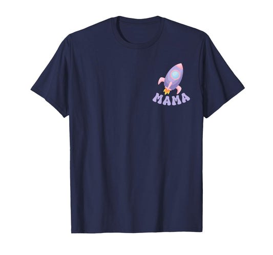 Two The Moon Mama of The Birthday Girl Astronaut Family T-Shirt
