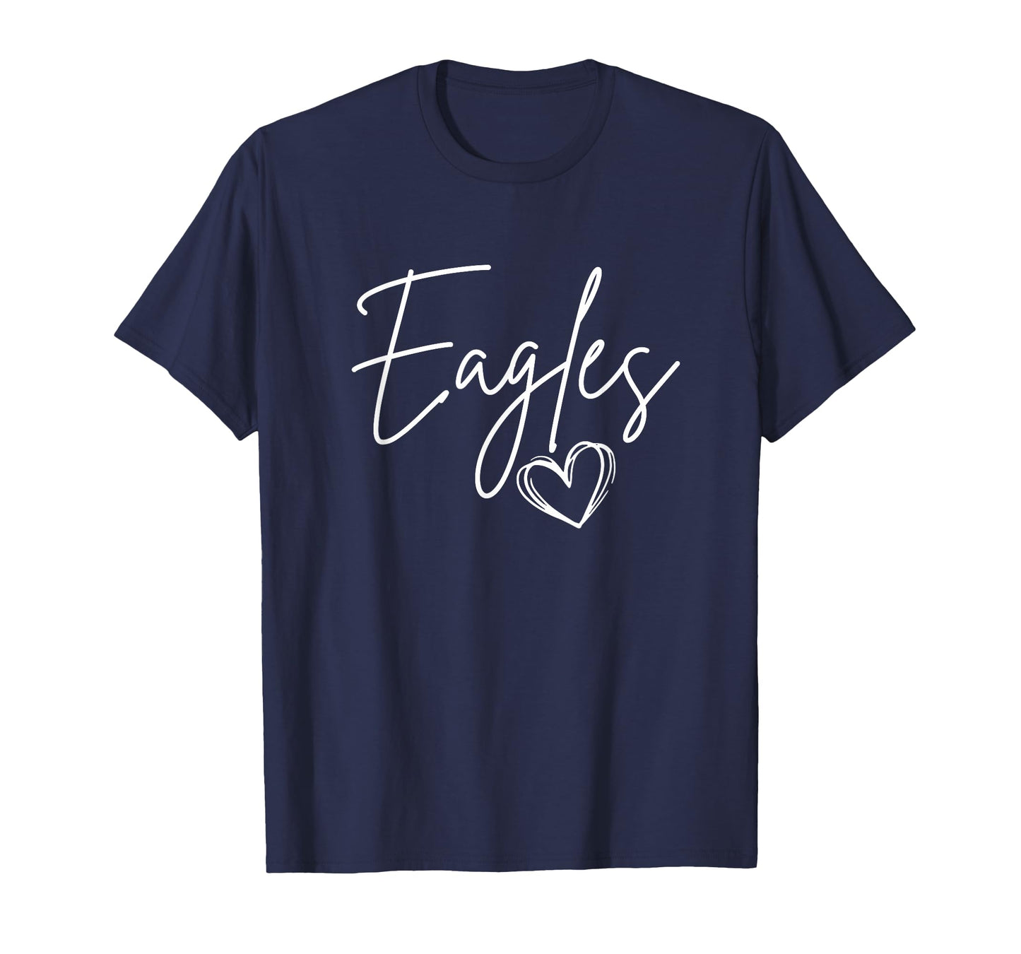 Heart Eagles Mascot School Sports Fan Team For Women Family T-Shirt