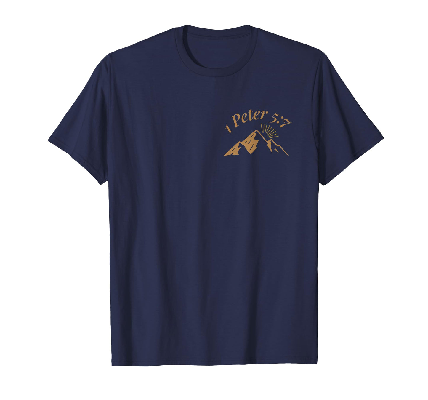 (2 Sided) Unburdened Christian Bible Verse 1 Peter 5 7 Faith T-Shirt