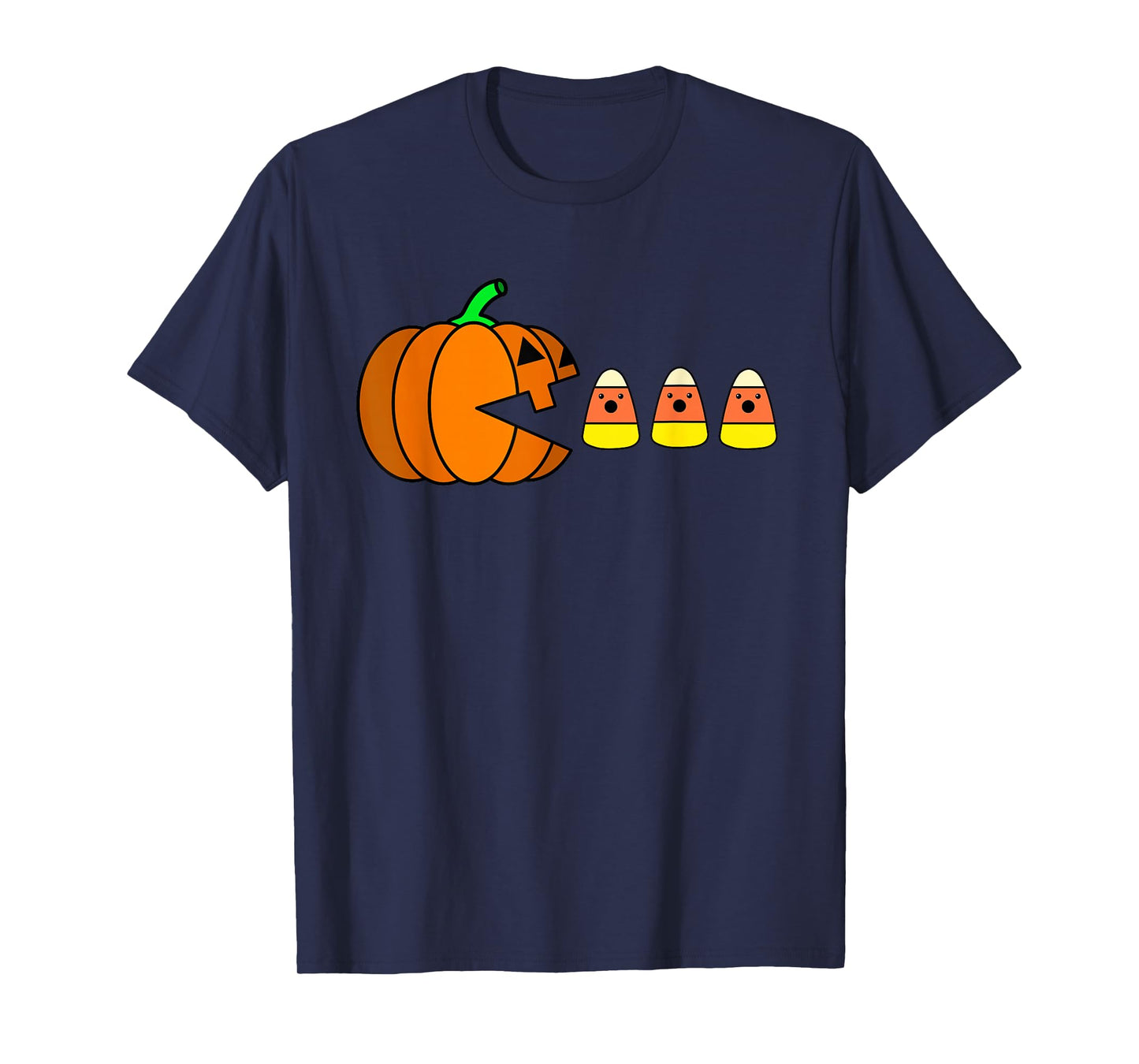 Funny Halloween Pumpkin Eating Candy Corn Gamer Men Kids T-Shirt