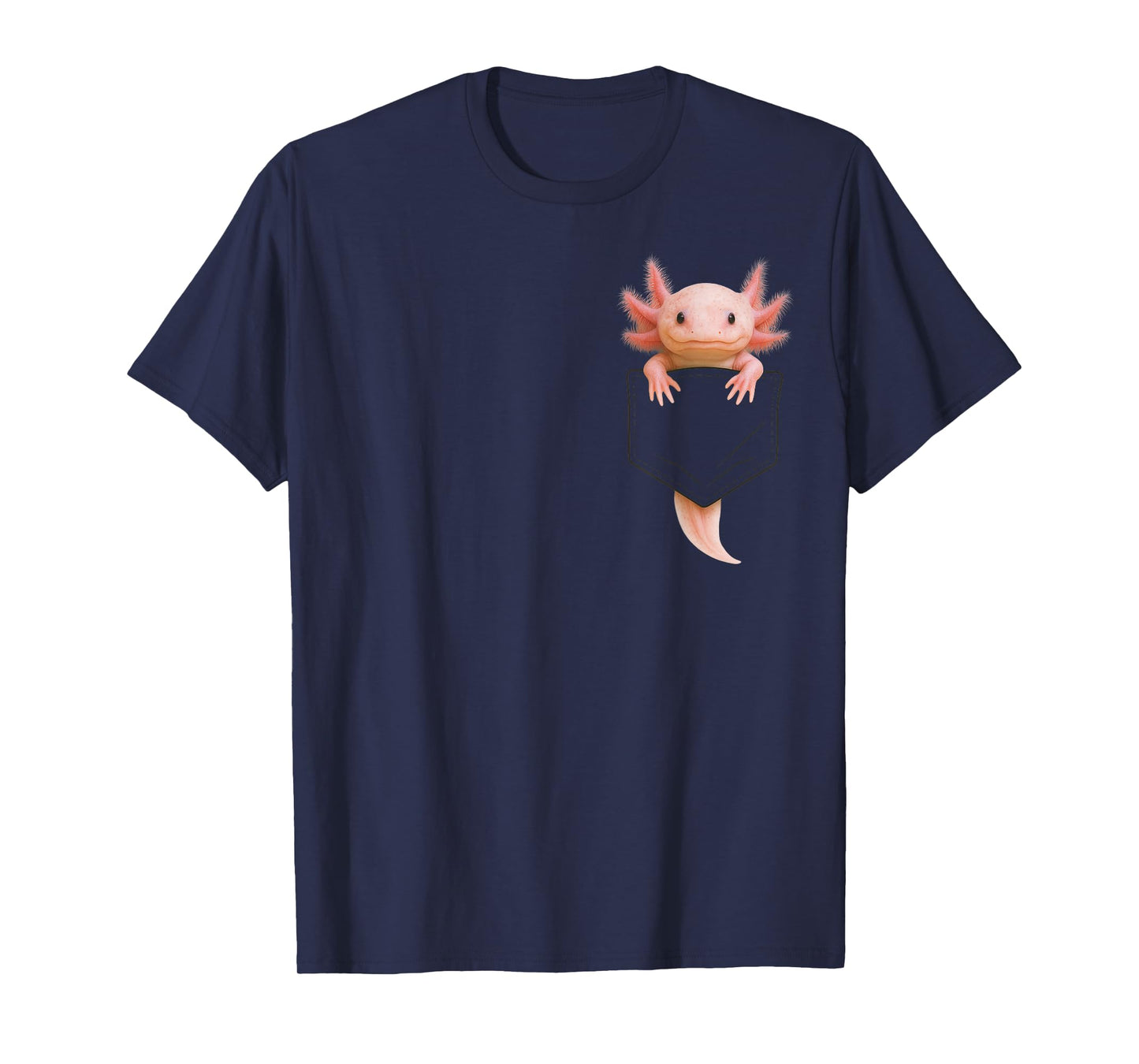Cute Axolotl Pocket Funny Gifts For Men Women Teen Kid T-Shirt