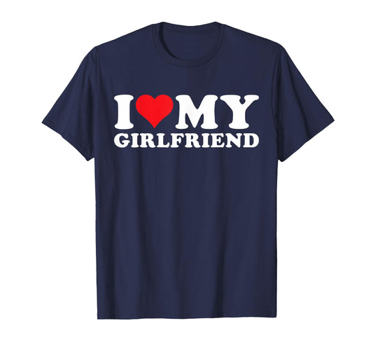I Love My Beautiful Girlfriend I Heart My Beautiful Gf T-Shirt