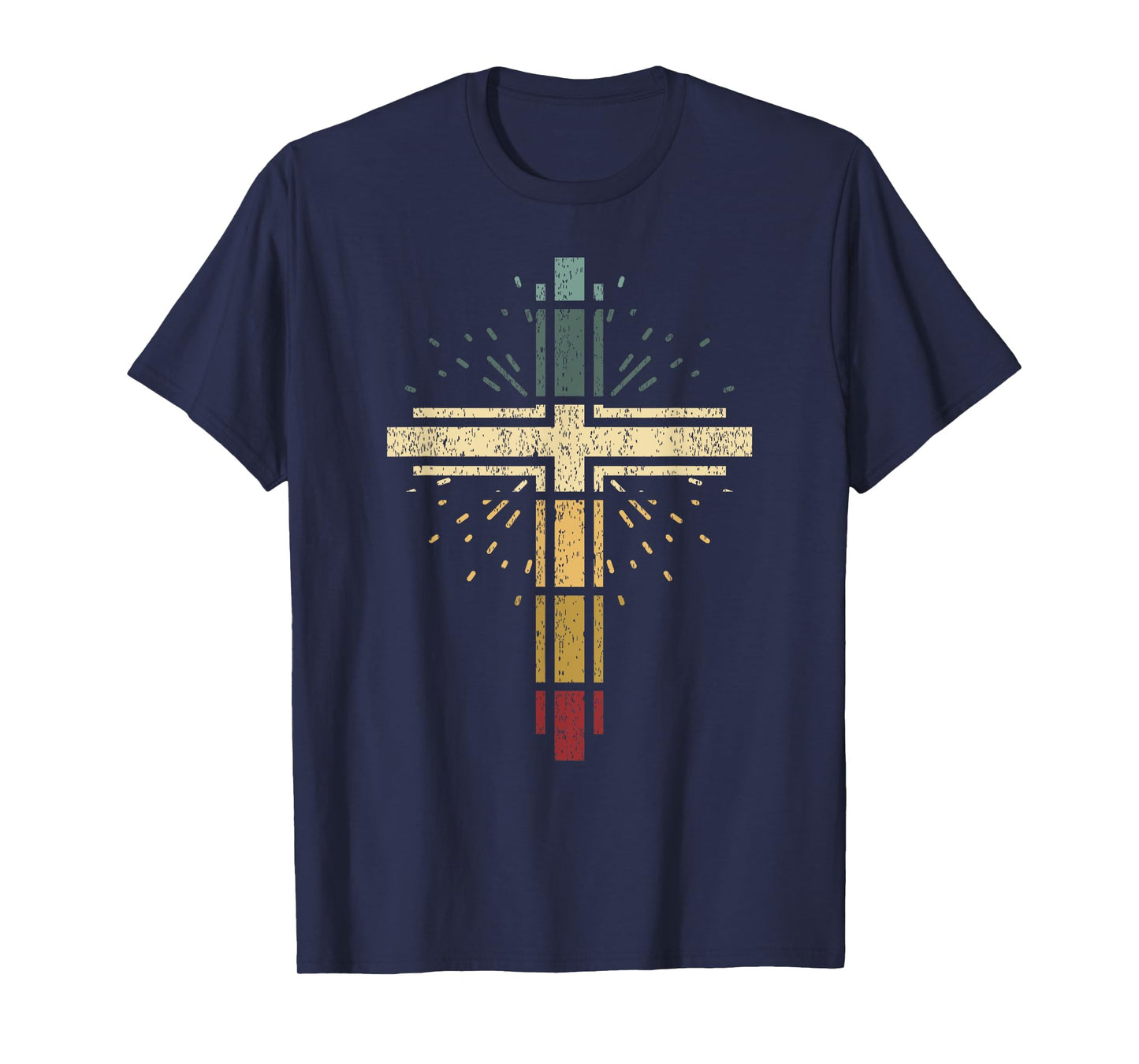 Cross Christian Vintage Tee Religious Faith Vintag Sunset T-Shirt