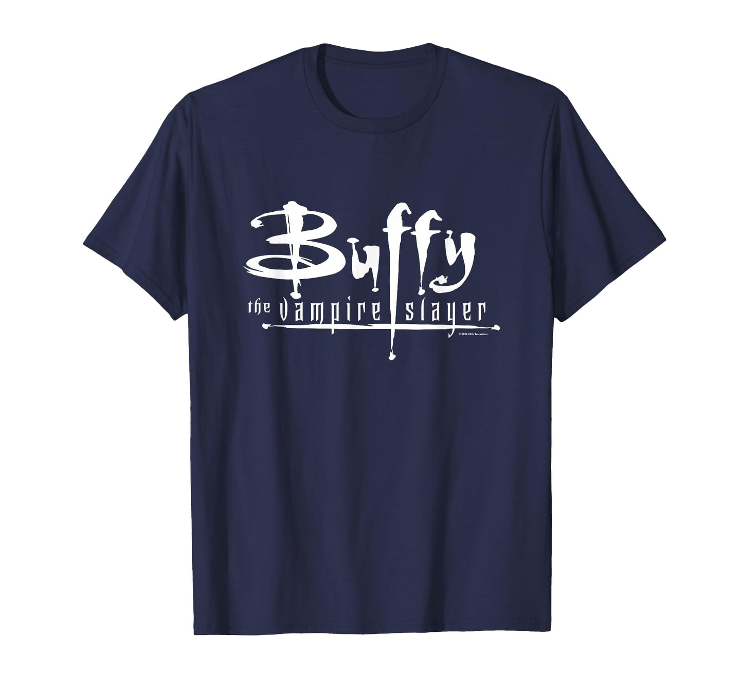 Buffy The Vampire Slayer Classic 90's TV White Text Logo T-Shirt