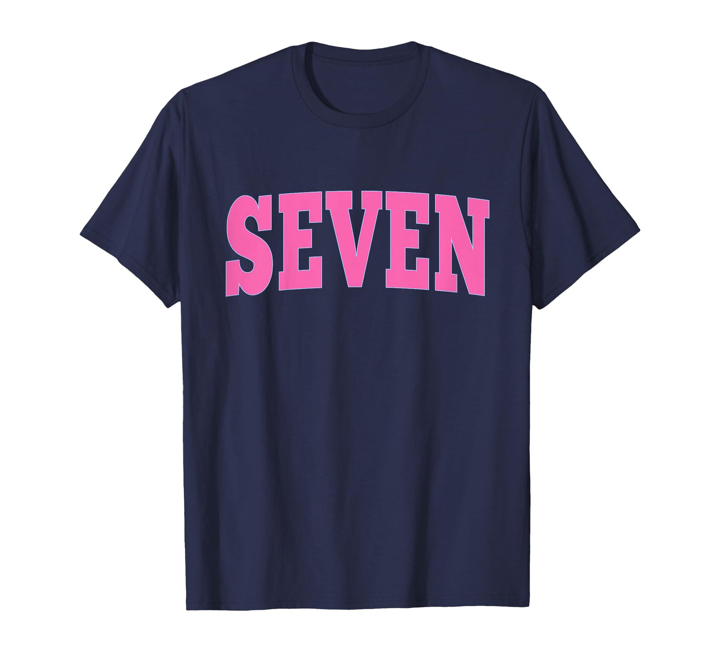 Seven Bold Pink Design 7th Birthday 7-Year-Old Girl T-Shirt
