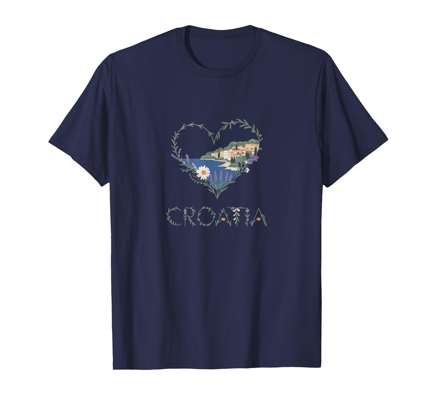 Croatia Floral Heart - Croatian Lover’s Souvenir T-Shirt