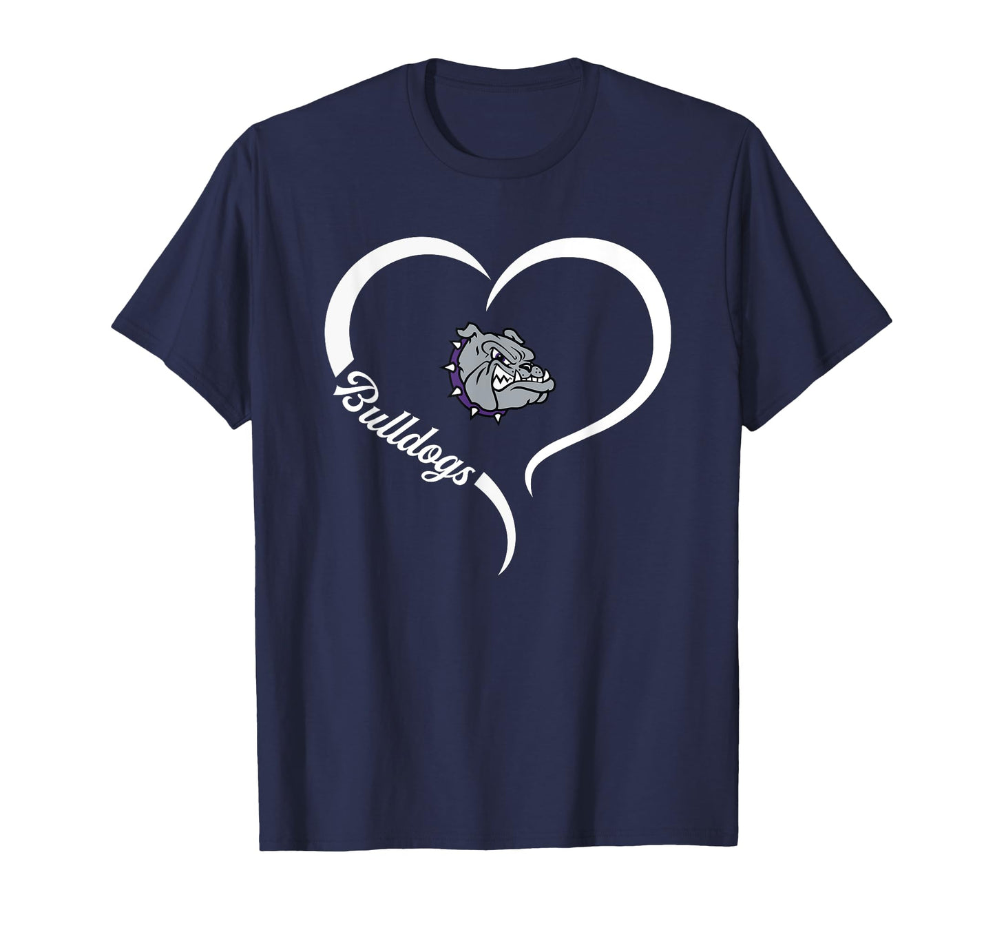 Brownsburg Bulldogs Logo Half Heart Slogan HS T-Shirt