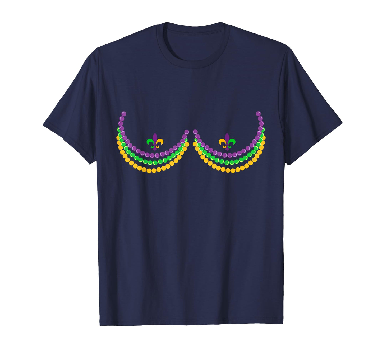 Boobshirt Mardi Gras Funny Beads Boobs Outline Costume Humor T-Shirt