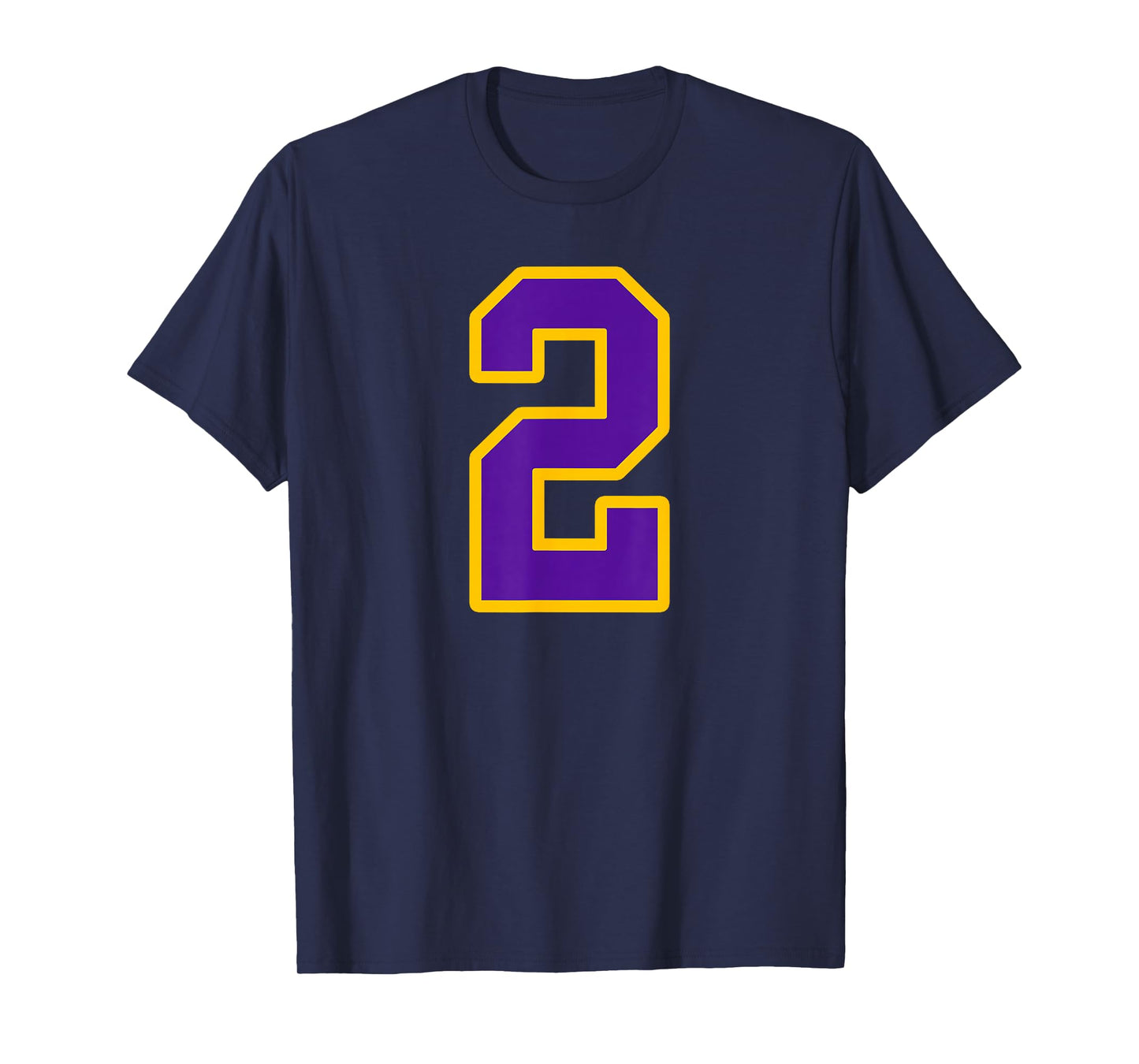 Purple and Gold Number 2 Jersey Player Uniform #2 Fan T-Shirt