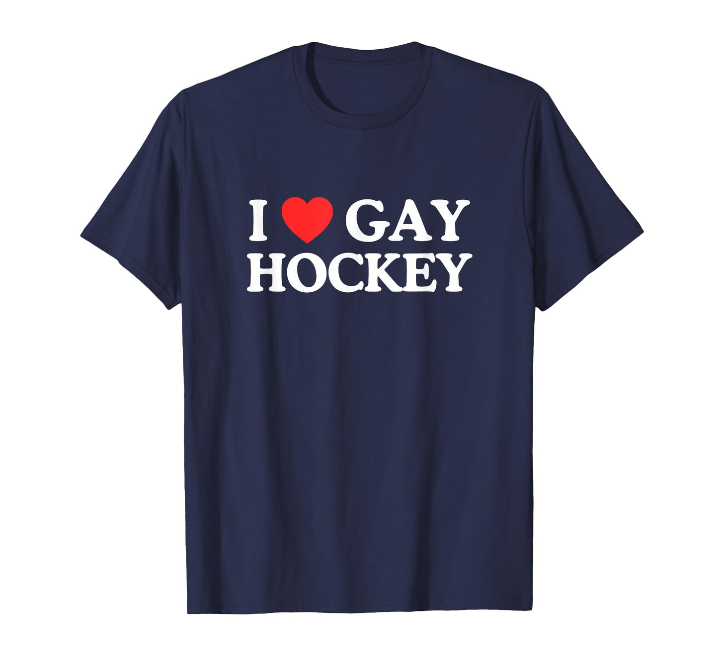 I Love Heart Gay Hockey Unhinged Gay Pride Parade Gen Z Meme T-Shirt
