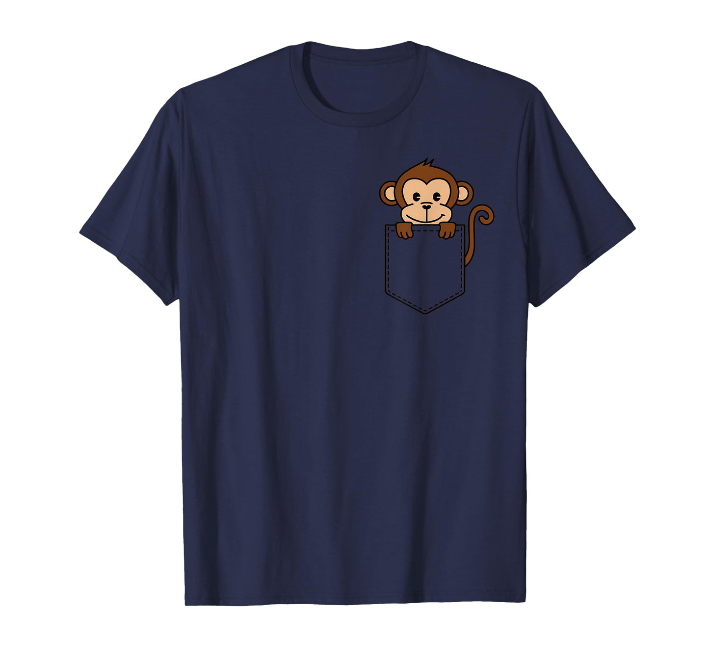 Boys Girls Toddler Cute Zoo Animal Monkey in Pocket Kids T-Shirt