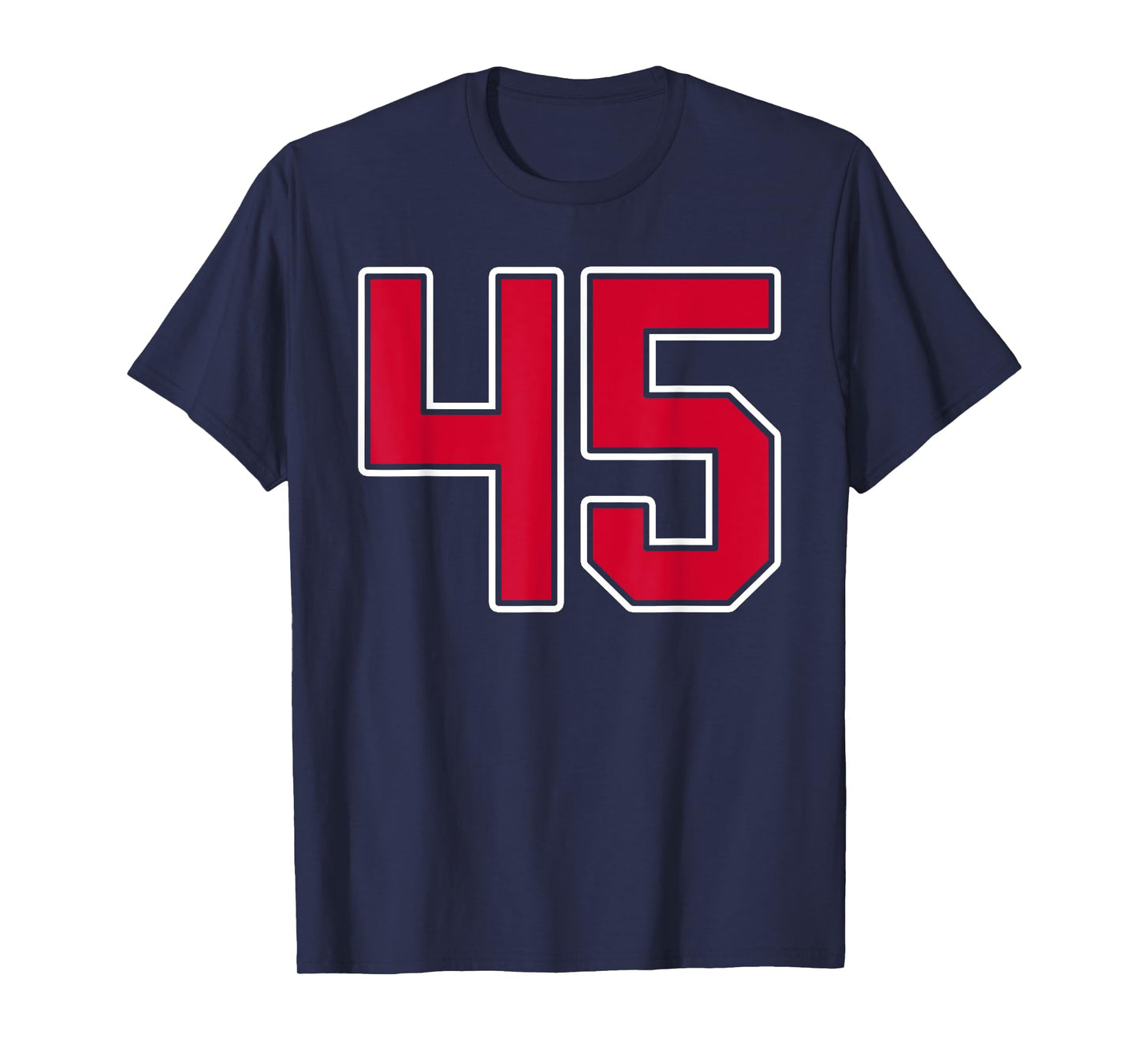 Red White Number 45 Jersey Player Uniform #45 T-Shirt