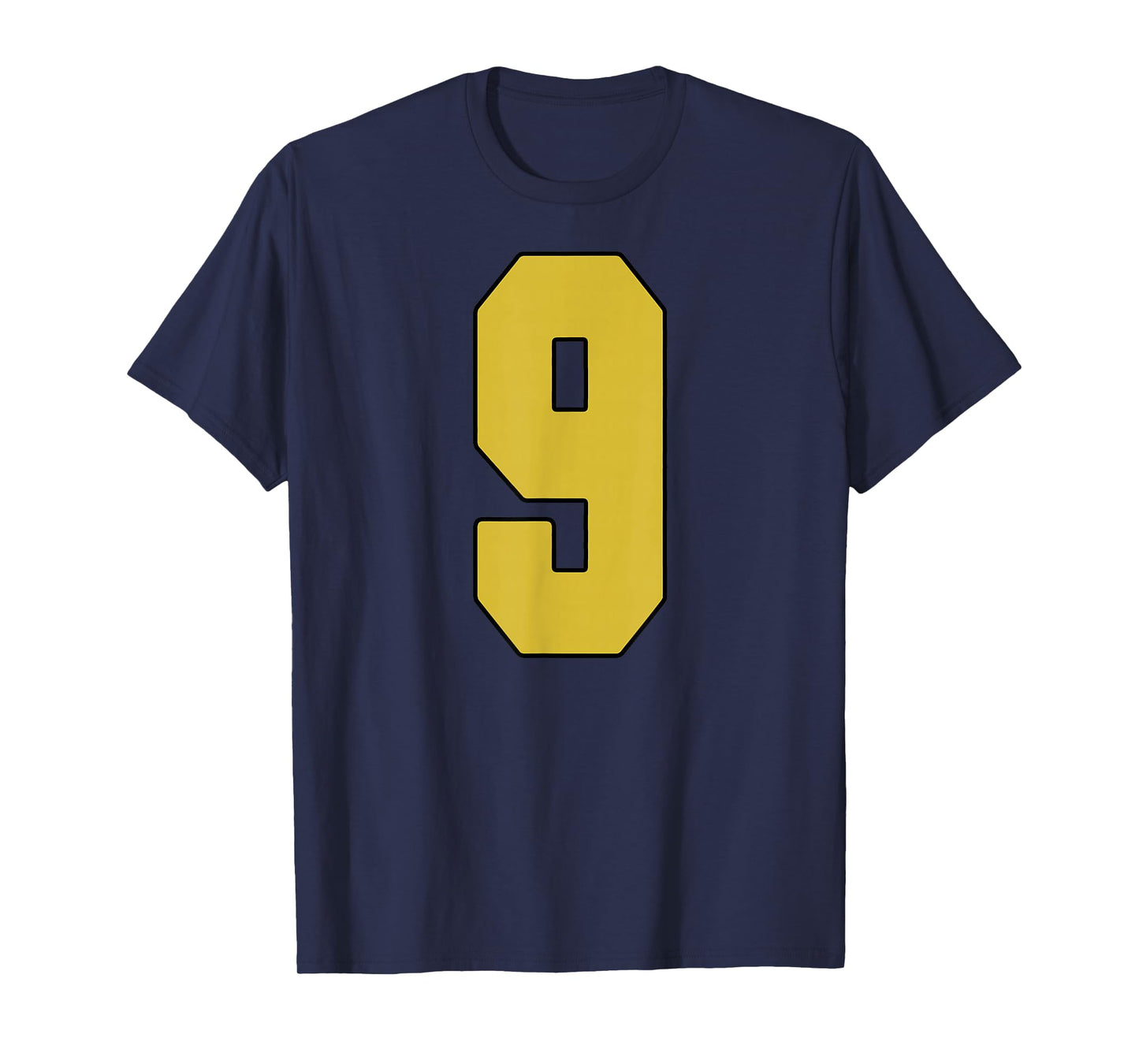 Old Gold Black Number 9 Jersey Player Uniform #9 T-Shirt