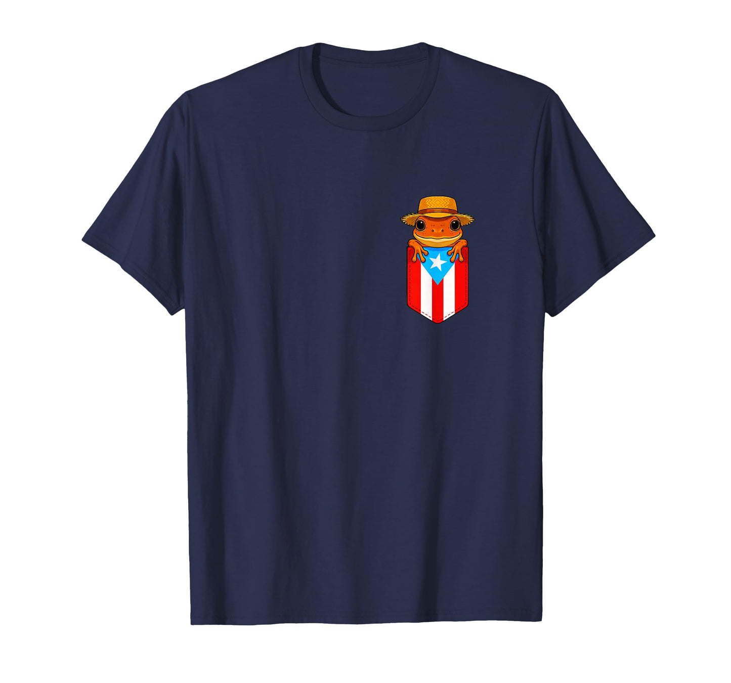 Jibaro Coqui Frog Puerto Rico Flag Buricua Pocket Borinquen T-Shirt