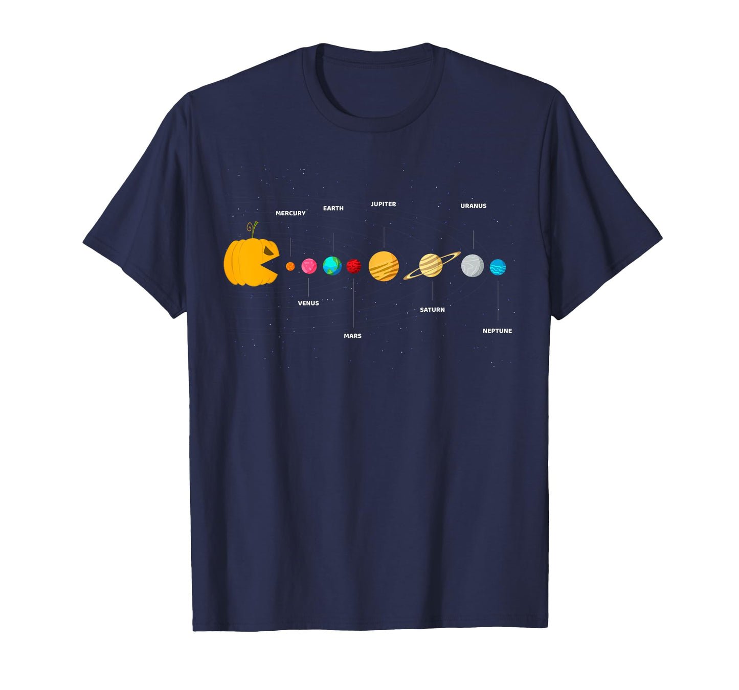 Funny Halloween Pumpkin Solar System Video Games Men Women T-Shirt
