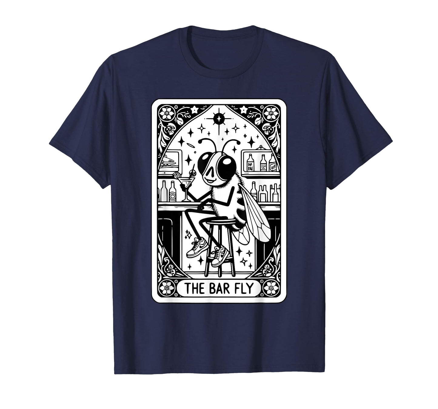 Bartender Tarot Card Cute Fly Cocktail Witchy Vibes Alcohol T-Shirt
