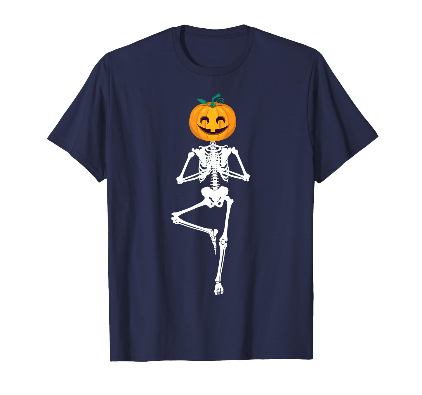 Halloween Pumpkin skeleton Yoga Zen Meditation Gift idea T-Shirt