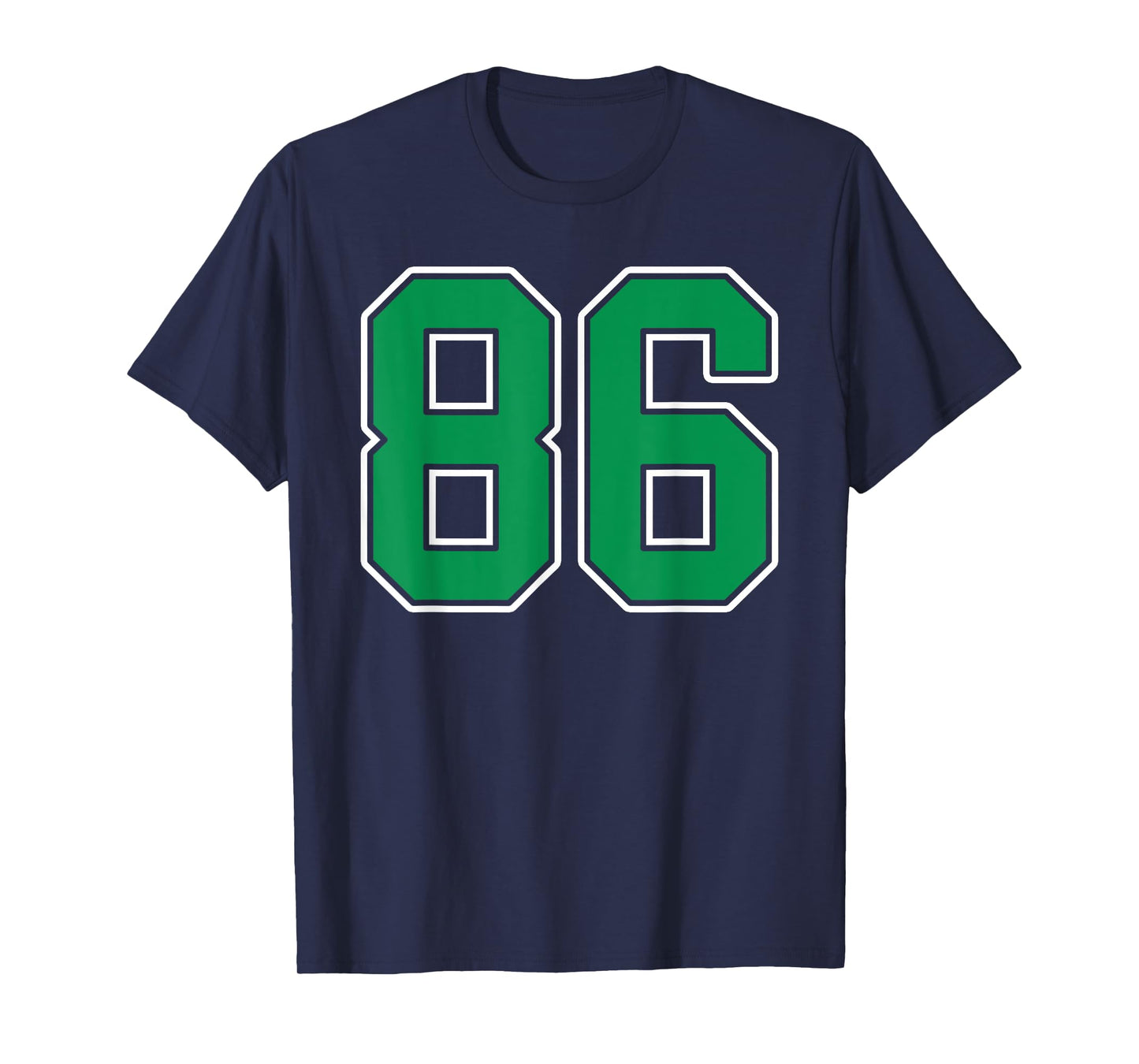 Kelly Green White Number 86 Jersey Player Uniform #86 T-Shirt