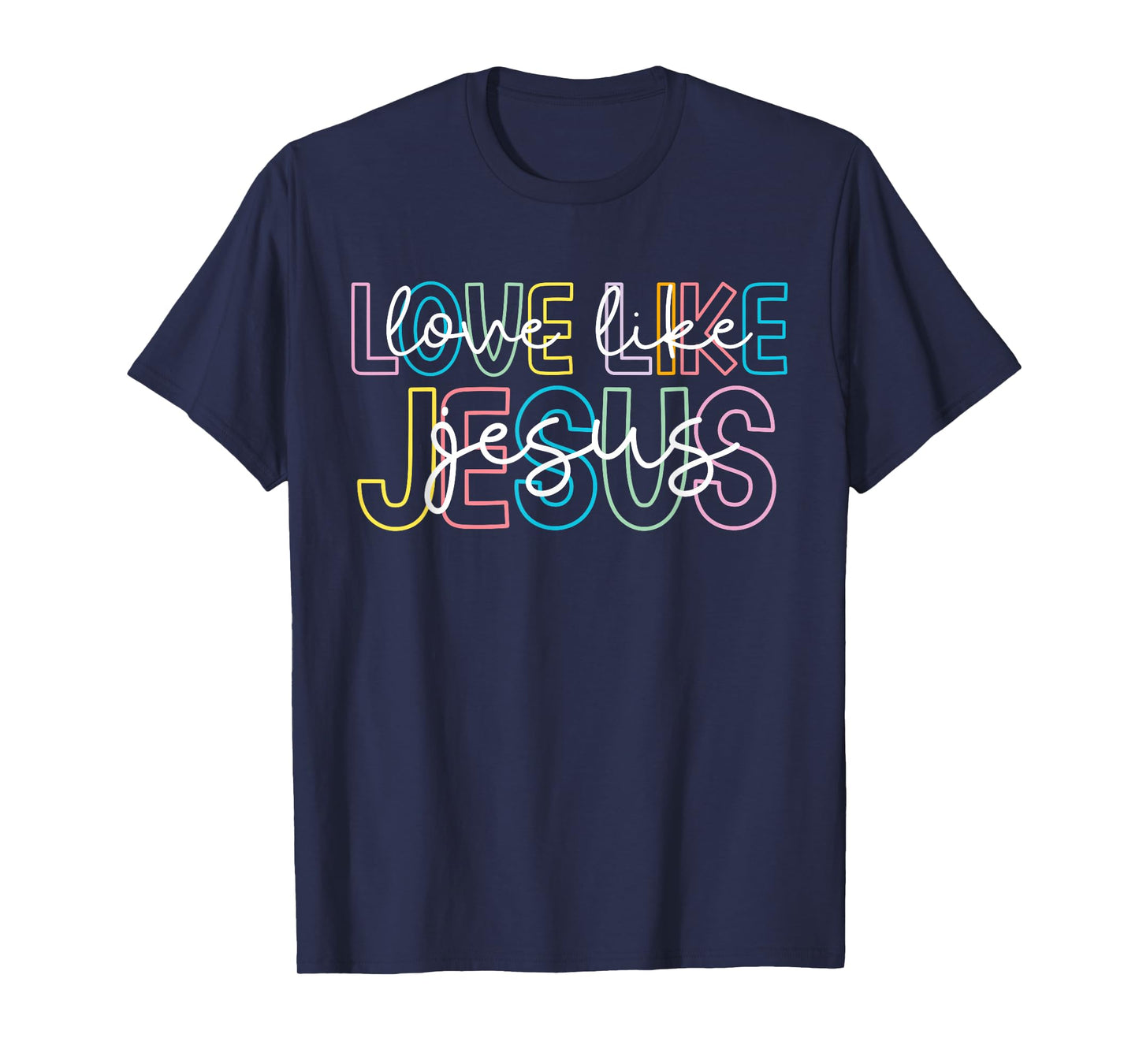 Retro Love Like Jesus God Religious Christian Women Girls T-Shirt