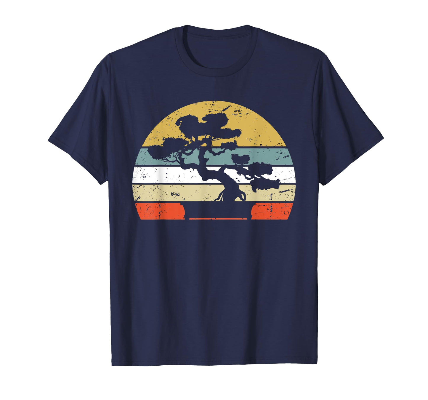 Bonsai Shirt Retro Vintage Sunset Bonsai Tree T-Shirt