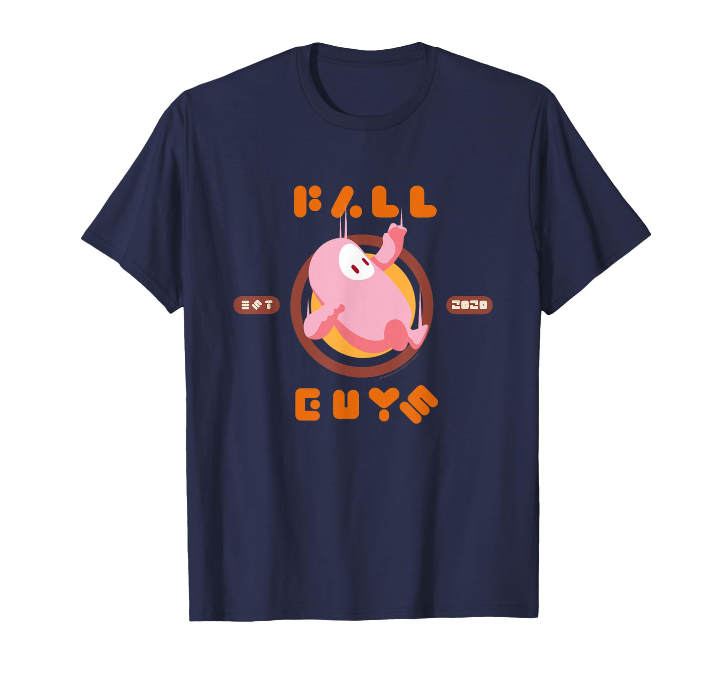Fall Guys Retro Pink Bean Circle Throwback T-Shirt