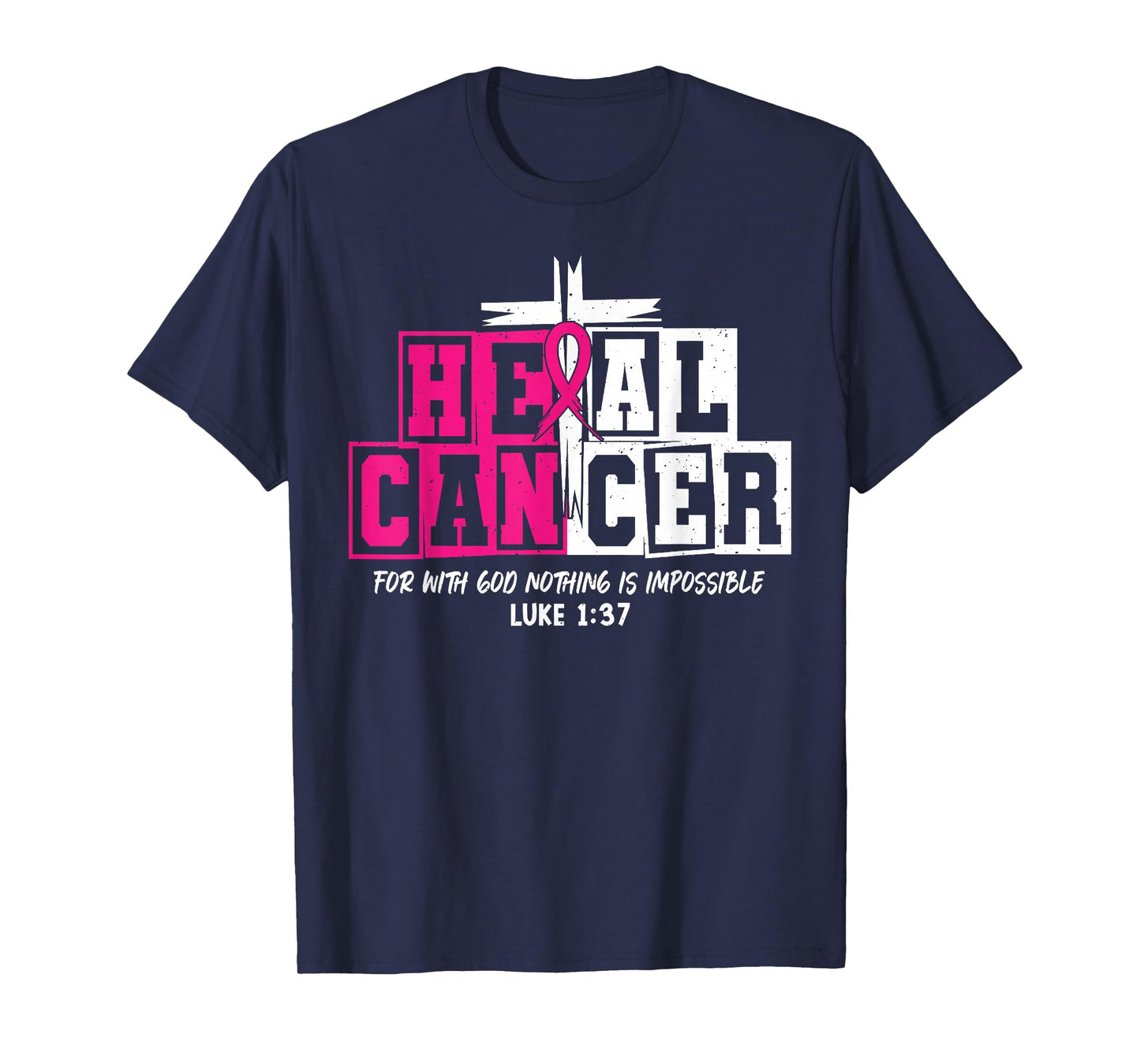 Heal Cancer Jesus Christian Pink Breast Cancer Awareness T-Shirt