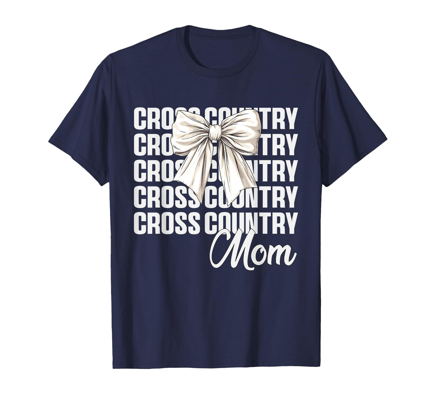 Cross Country Mom Coquette Bow Cute XC Lovers Mothers Day T-Shirt