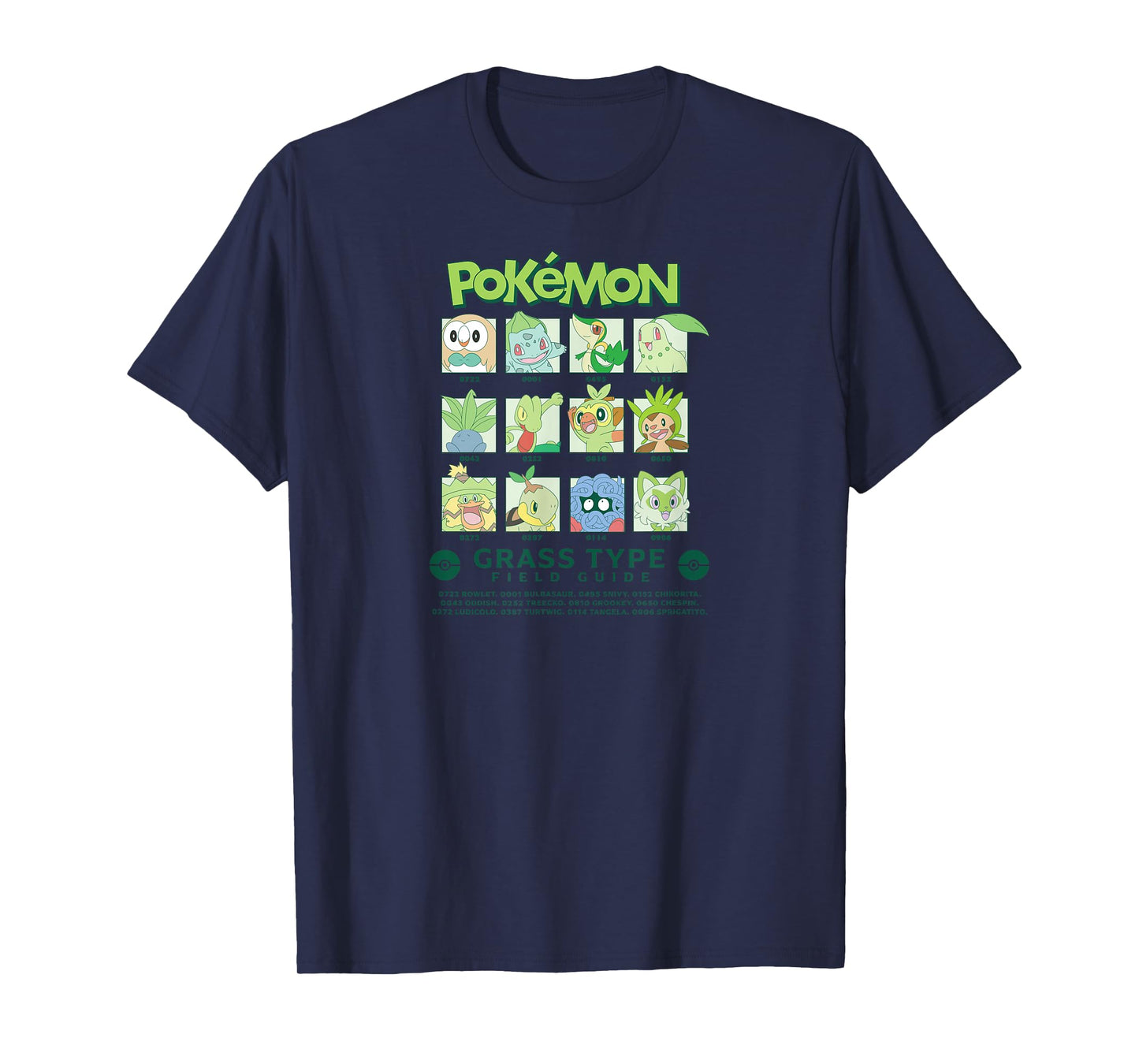 Pokémon - Grass Type Field Guide T-Shirt