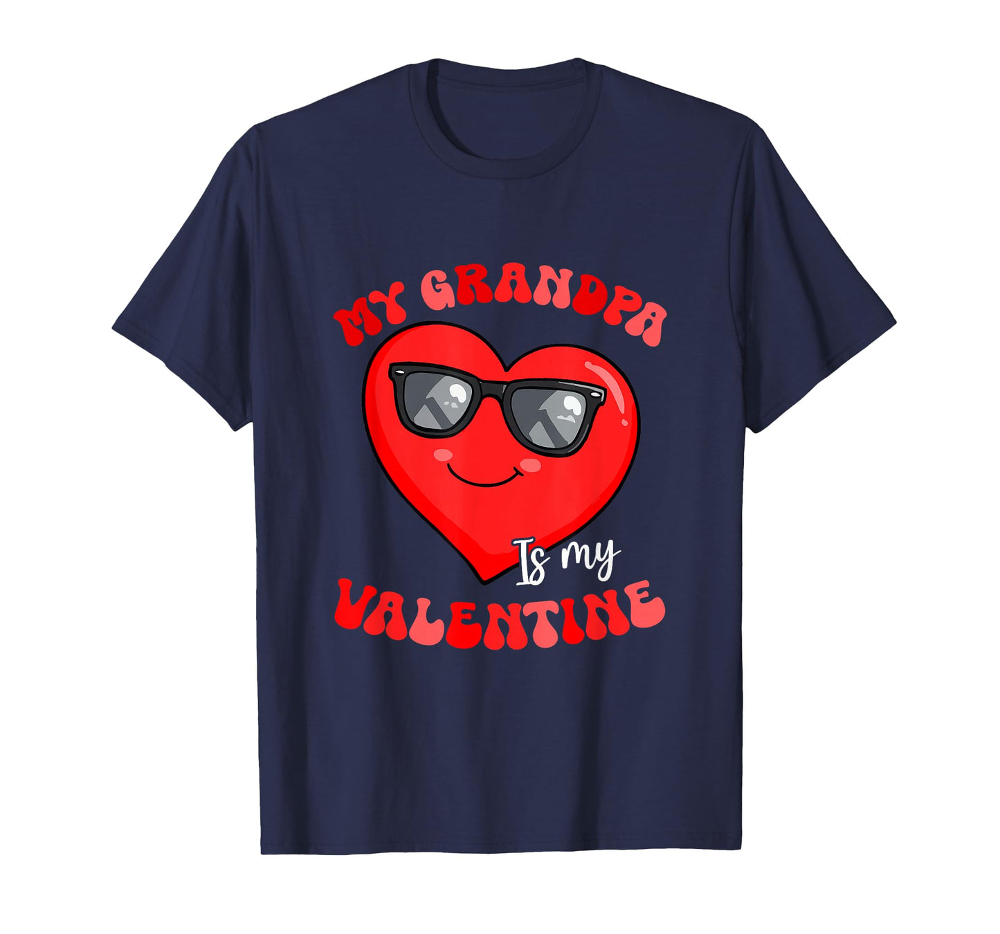 Grandpa is My Valentine Heart Sunglasses Girls Proud Family T-Shirt