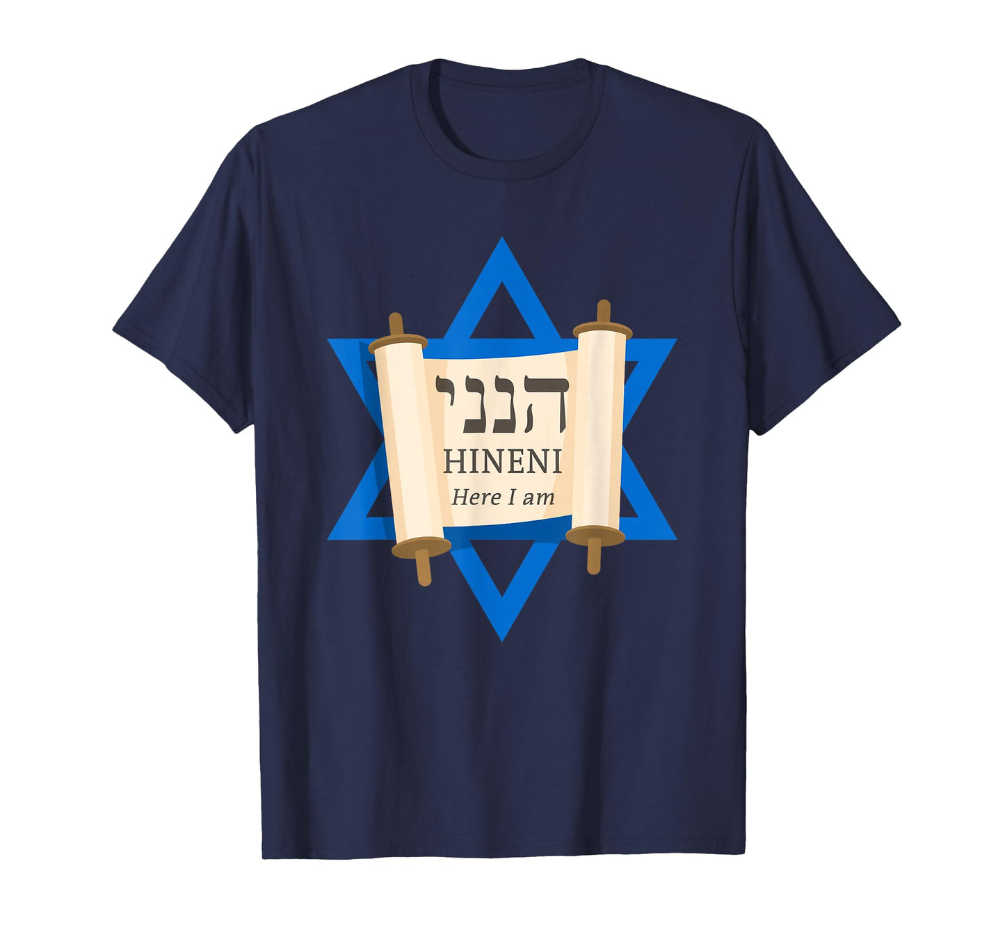 HINENI Here I Am – Hebrew Star of David Christian Faith T-Shirt
