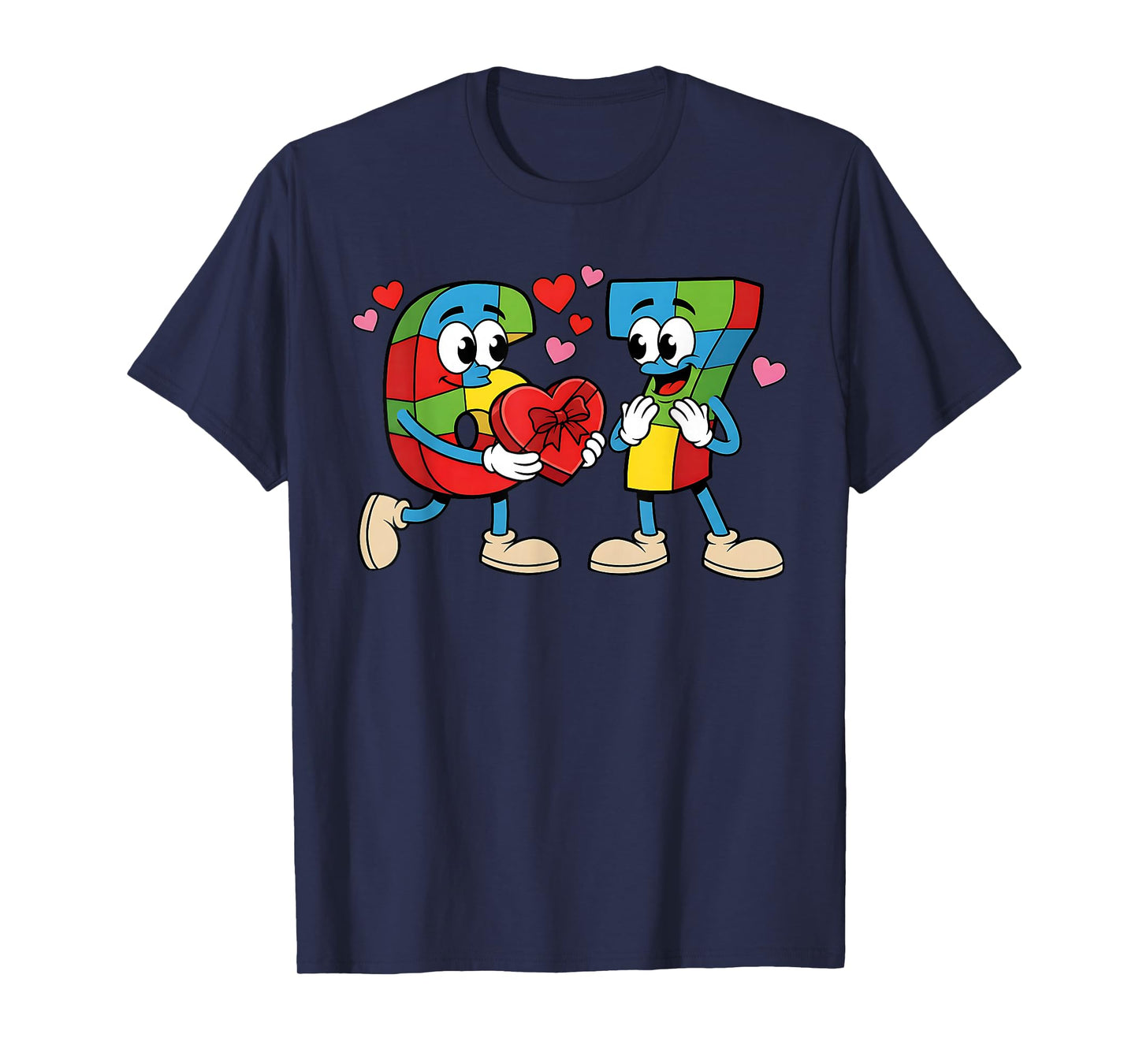 Funny 6 7 Valentines Gen Alpha Six Seven 67 Valentine’s Day T-Shirt