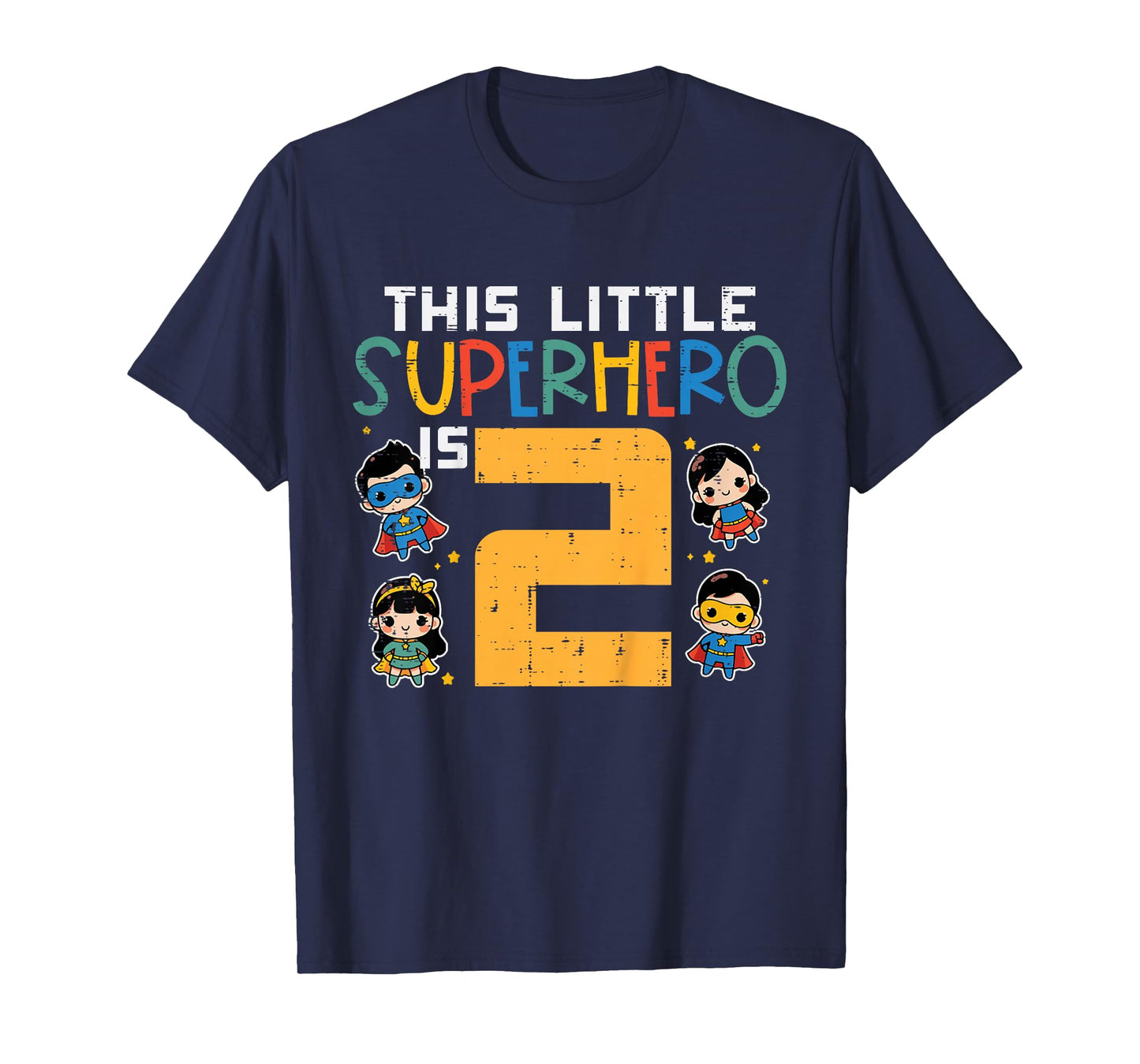This Little Superhero Is 2 2nd Birthday Hero Bday Boys Girls T-Shirt