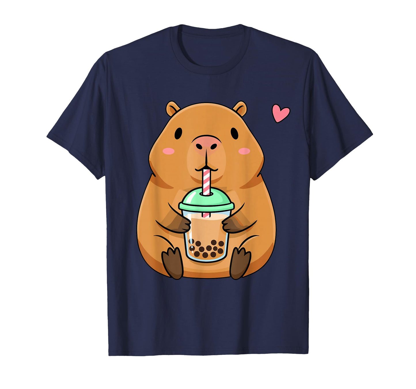 Cute Capybara with Boba Bubble Tea T-Shirt