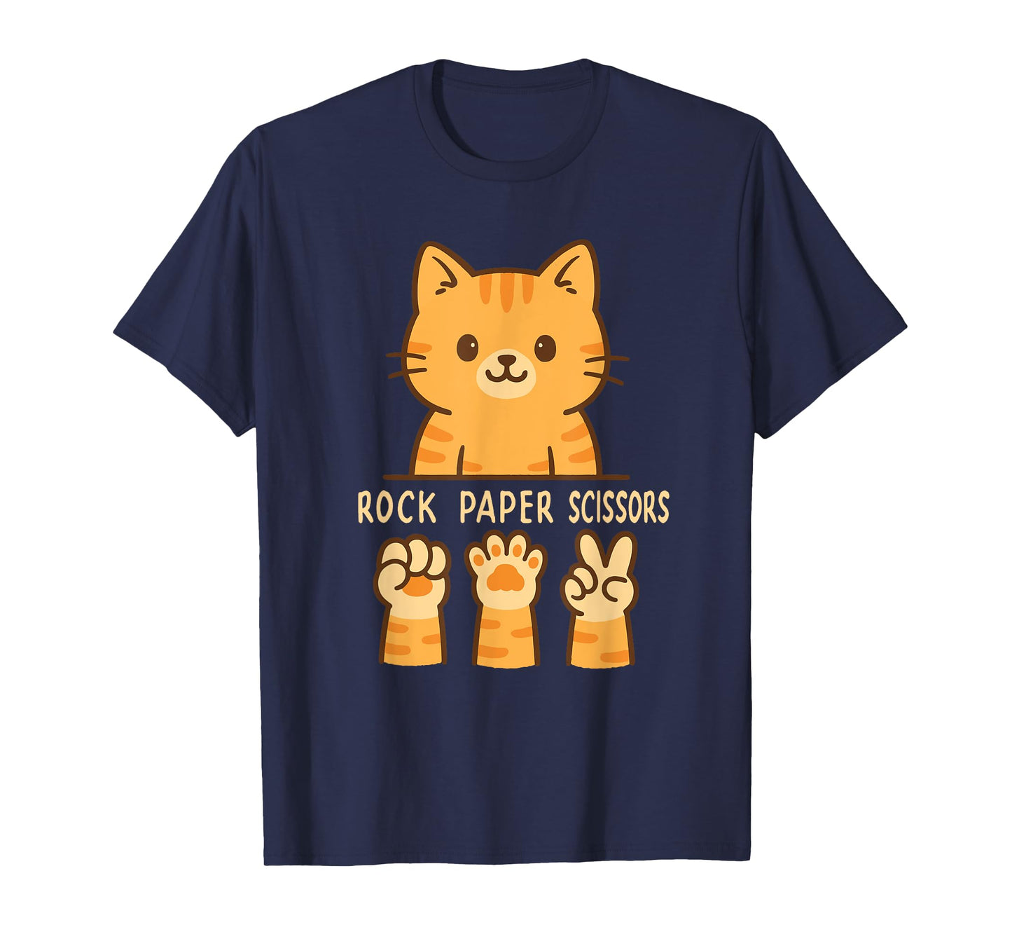 Funny Cat Rock Paper Scissors Game T-Shirt for Men Women Kids