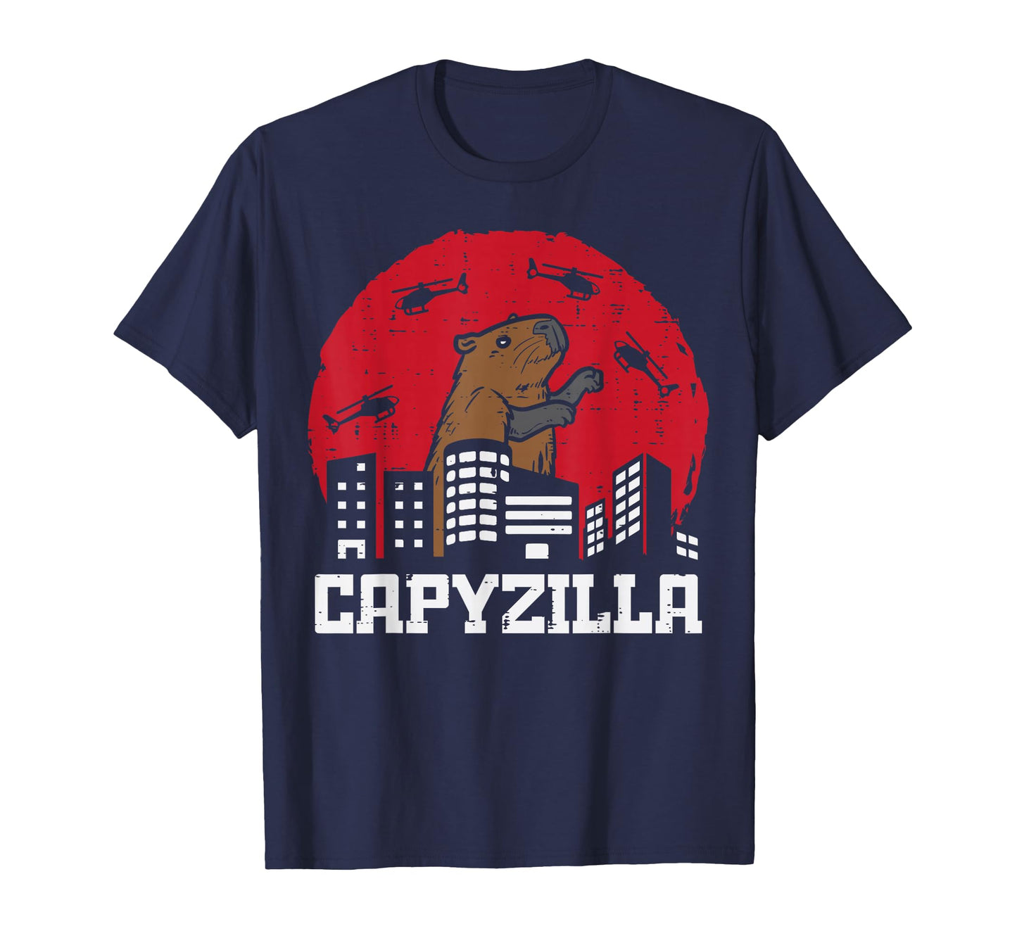 Capybara Monster Capyzilla Funny Capy Rodent Men Women Kids T-Shirt