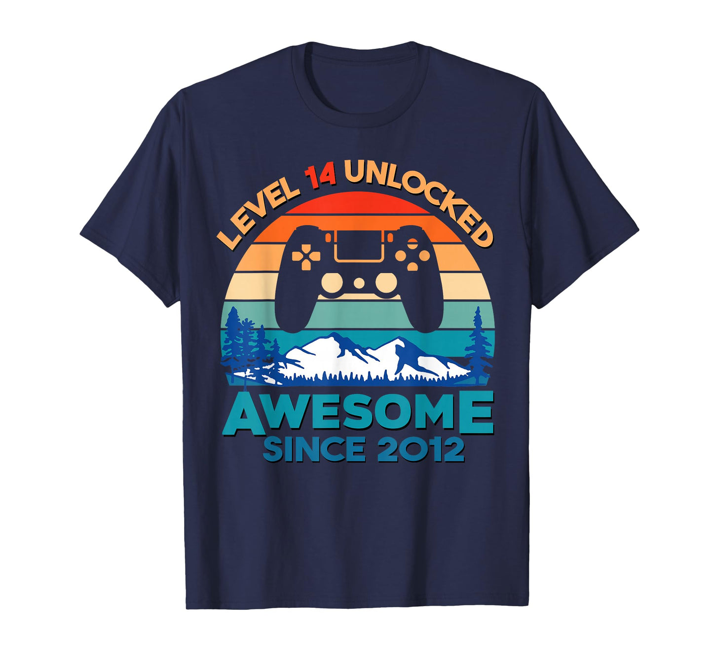 Level 14 Unlocked 14th Birthday Boy Game Turning 14 Year Old T-Shirt