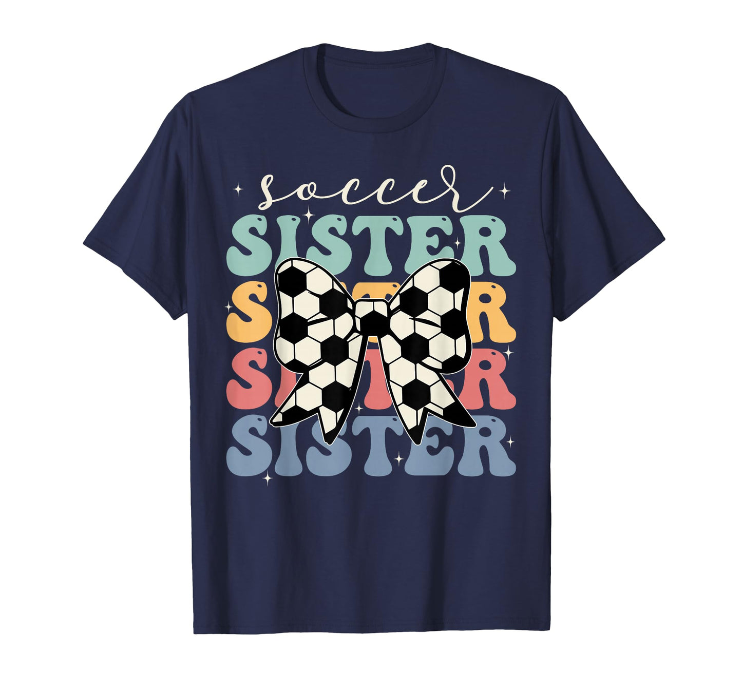 Soccer Sister Vintage Sport Lover Sister Mothers Da T-Shirt